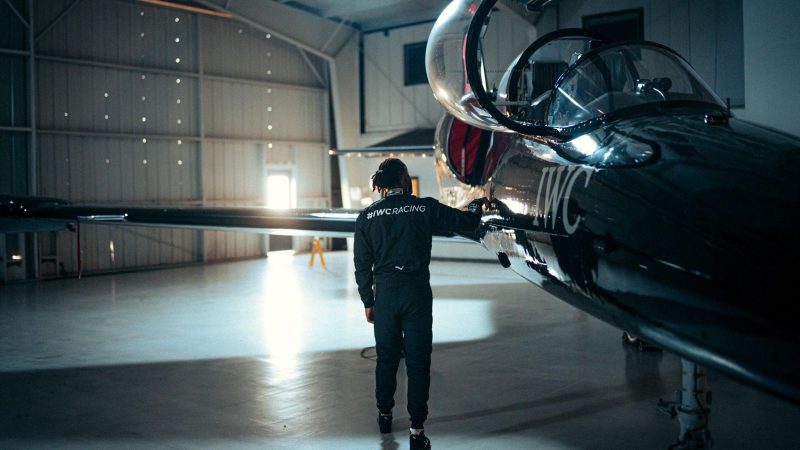 POV of Hamilton competing in a fighter jet