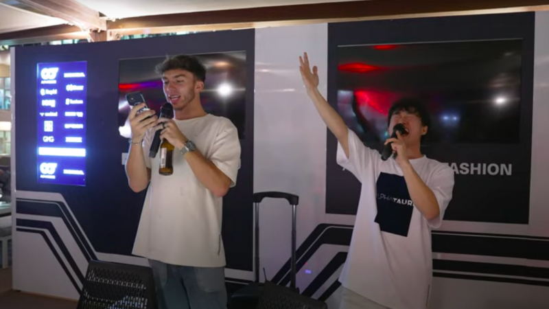 Tsunoda Gasly karaoke AlphaTauri