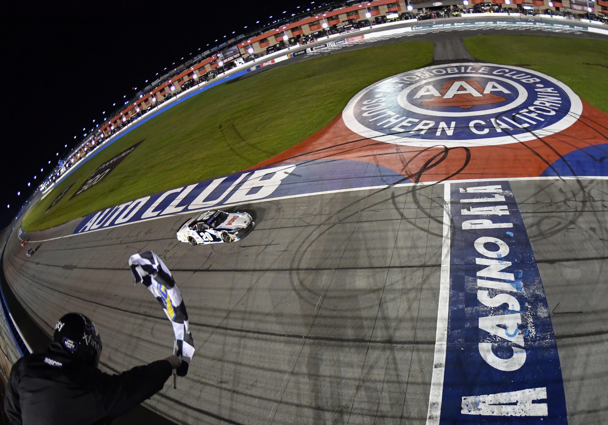Nemechek wins the Fontana Xfinity race ahead of Mayer